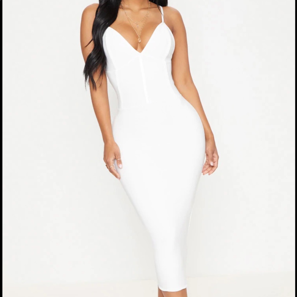 White midi dress